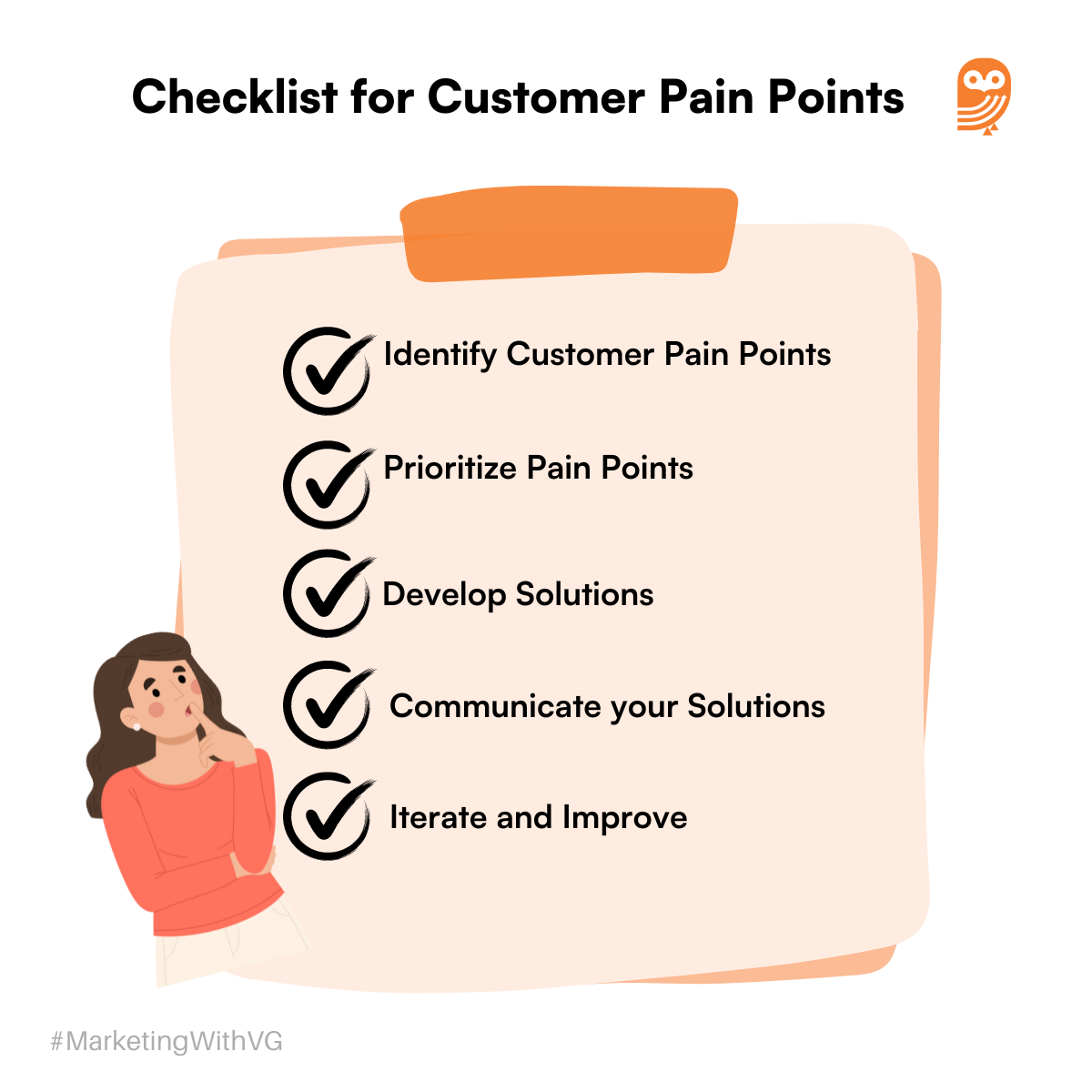 Checklist for customer pain points