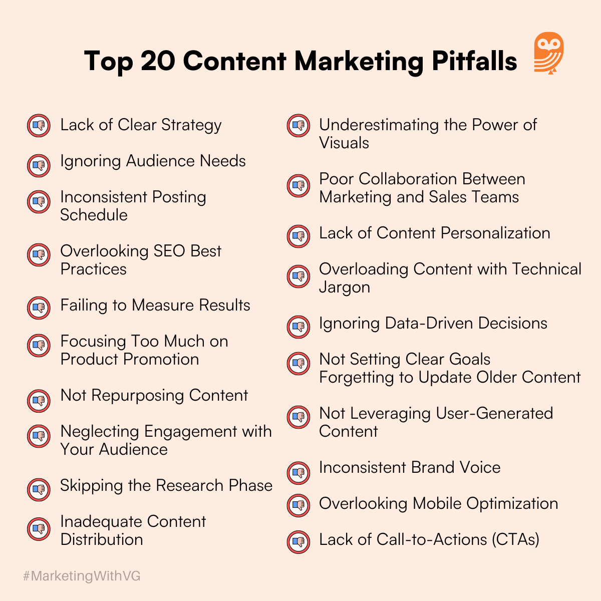 Top 20 Content Marketing Mistakes