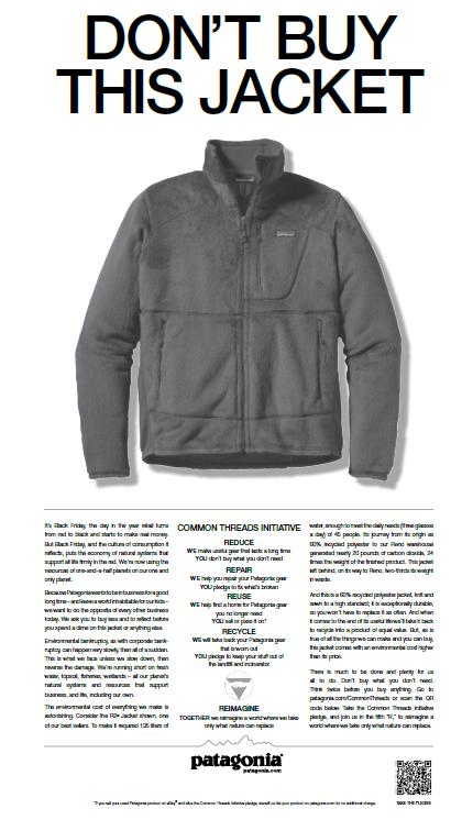 Don't Buy this Jacket- Patagonia